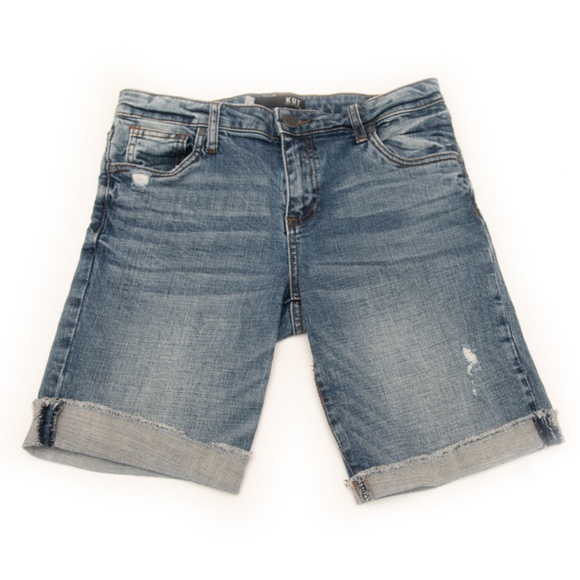 Kut from the Kloth Sophie Bermuda Raw Cuff  Hem 5 Pockets Shorts Size 4 - Picture 1 of 11